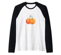 Arco Vintage Arancione Frutta Civetta Arance Boho Y2K Archi Maglia con Maniche Raglan