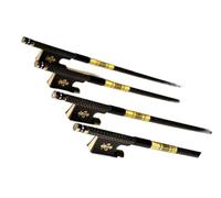 arco Violino Per Principianti Arco per violino in fibra di carbonio 4/4 3/4 1/2 1/4 1pz con struttura a rete Fiori intagliati in coda di arco in ebano(1 2 size)