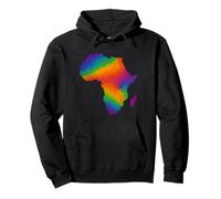 Arcobaleno Africa Continente Silhouette Colorato Orgoglio Africano Felpa con Cappuccio
