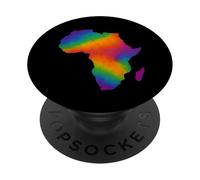 Arcobaleno Africa Continente Silhouette Colorato Orgoglio Africano PopSockets PopGrip Adesivo