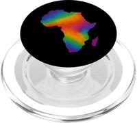 Arcobaleno Africa Continente Silhouette Colorato Orgoglio Africano PopSockets PopGrip per MagSafe