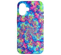 Arcobaleno astratto caso vernice ricciolo Trippy arte Custodia per iPhone 16