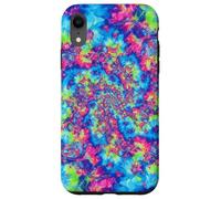 Arcobaleno astratto caso vernice ricciolo Trippy arte Custodia per iPhone XR