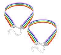 Arcobaleno Bracciale 2 Pezzi in Corda, Semplice da Uomo | Decorazione per Polso, Stile Essenziale, Simbolo della Personalità, per Coppie e Persone Omosessuali
