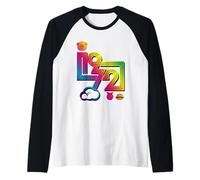 Arcobaleno Bungle George Zippy 1972 Retro Maglia con Maniche Raglan