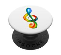 Arcobaleno Chiave di Violino Swirly Paint Simbolo Musica PopSockets PopGrip Adesivo