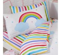 Arcobaleno Cielo a Righe Singolo Aderente Foglio E Federa Set Colorato Bambini