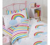 Arcobaleno Cielo Bambino Set Copripiumino Nuvole Stars Righe