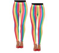 Arcobaleno Clown Leggings Adulti Neon 80s Accessorio per Costume Clown Circ