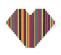 Arcobaleno Colorato A Righe Stampa Art Mattone Puzzle A Forma di Cuore FAI DA TE Building Blocks Set 3D Puzzle Home Decor 82 Pezzi