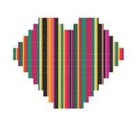 Arcobaleno Colorato A Righe Stampa Art Mattone Puzzle A Forma di Cuore FAI DA TE Building Blocks Set 3D Puzzle Home Decor 53 Pezzi