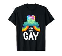 Arcobaleno Colorato E Cuore Divertente Nato Questo Orgoglio Gay LGBTQ Maglietta