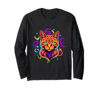 Arcobaleno colorato Gatto Maglia a Manica