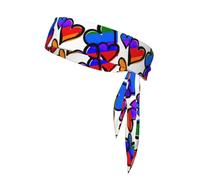 Arcobaleno colorato Gay Pride Cuori Stampa Cravatta Fascia per Donne Uomini Ninja Fasce Regolabile Traspirante Fascia di Raffreddamento