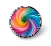 Arcobaleno Colorato Turbinio Distintivo Rotondo Carino Smalto Spilla Spilla Spilla Personalizzata Abbigliamento Decorazione Unisex Badge Holder Cappelli Borse Camicie Decor