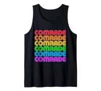 Arcobaleno Compagno Divertente Queer Orgoglio LGBTQA Comunista Gay Sinistra Canotta
