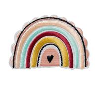 Arcobaleno con cuore - Toppe termoadesive Patch Toppa ricamate, misura: 8,6 x 5,8 cm