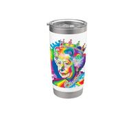 Arcobaleno Corona Ritratto Pop Art Graphic Design Bicchiere termico in acciaio inox doppia parete