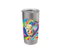 Arcobaleno Corona Ritratto Pop Art Graphic Design Bicchiere termico in acciaio inox doppia parete
