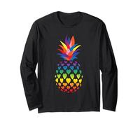 Arcobaleno Cuore Ananas - Pride Queer Gay Bi CSD Party LGBTQ Maglia a Manica