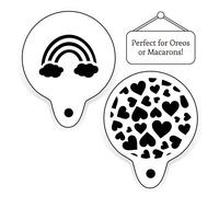 Arcobaleno Cuori Macaron Oreo Biscotto Stencil Piccolo Mylar Set Di 2 Cottura