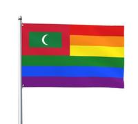 Arcobaleno Delle Maldive Bandiere Di Benvenuto Resistente Alle Intemperie Garden Flag Con 2 Occhielli Bandiere Da Giardino Decorazione Per All'Aperto Fattoria Patio 90X152Cm