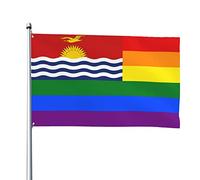 Arcobaleno Di Kiribati Bandiere Di Benvenuto Durevole Bandiera Da Cortile Con 2 Occhielli Bandiere Da Giardino Decorazione Per Patio Interni Esterni 90X152Cm