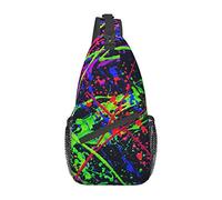 Arcobaleno di schizzi di vernice al neon Borsa a tracolla Zaino da escursionismo Zaino a spalla a tracolla Zaino da viaggio per uomo Donna
