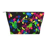 Arcobaleno di schizzi di vernice al neon, Borsa da toilette Borsa per trucco Borsa per cosmetici Borsa da toilette da viaggio portatile