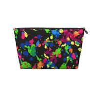 Arcobaleno di schizzi di vernice al neon, Borsa da toilette Borsa per trucco Borsa per cosmetici Borsa da toilette da viaggio portatile