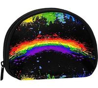 Arcobaleno di schizzi di vernice al neon Portamonete Portamonete Donna e ragazza Borsa alla moda carina Portamonete Portachiavi Borsa da donna Regalo