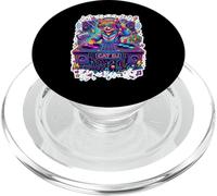 Arcobaleno Dj Cat EDM Musica Divertente Retro 80s Retrowave PopSockets PopGrip per MagSafe