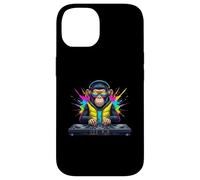 Arcobaleno Dj Scimmia Musica Divertente Monkey Indossare Cuffie Custodia per iPhone 14