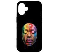 Arcobaleno Drip Ritratto Colorato LGBTQ Espressione Donne Uomini Custodia per iPhone 16