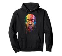 Arcobaleno Drip Ritratto Colorato LGBTQ Espressione Donne Uomini Felpa con Cappuccio