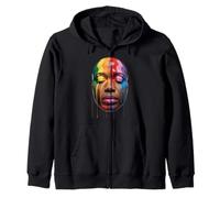 Arcobaleno Drip Ritratto Colorato LGBTQ Espressione Donne Uomini Felpa con Cappuccio