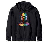 Arcobaleno Drip Ritratto Colorato LGBTQ Espressione Donne Uomini Felpa con Cappuccio