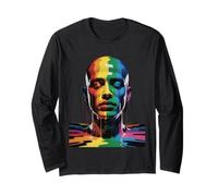 Arcobaleno Drip Ritratto Colorato LGBTQ Espressione Donne Uomini Maglia a Manica