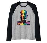 Arcobaleno Drip Ritratto Colorato LGBTQ Espressione Donne Uomini Maglia con Maniche Raglan