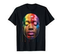 Arcobaleno Drip Ritratto Colorato LGBTQ Espressione Donne Uomini Maglietta