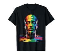 Arcobaleno Drip Ritratto Colorato LGBTQ Espressione Donne Uomini Maglietta