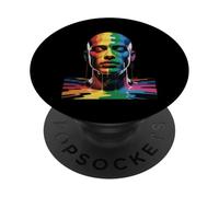 Arcobaleno Drip Ritratto Colorato LGBTQ Espressione Donne Uomini PopSockets PopGrip Adesivo