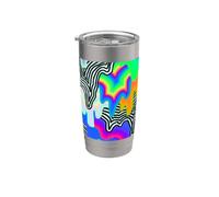 Arcobaleno Drip Zebra Onde Astratto Modello Ottico Bicchiere termico in acciaio inox doppia parete