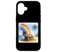 Arcobaleno, emergente, da, petto, di, gioielli, su, beach., tesoro Custodia per iPhone 16