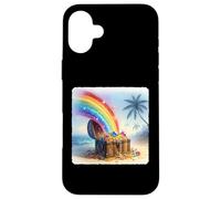 Arcobaleno, emergente, da, petto, di, gioielli, su, beach., tesoro Custodia per iPhone 16 Plus