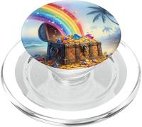 Arcobaleno, emergente, da, petto, di, gioielli, su, beach., tesoro PopSockets PopGrip per MagSafe