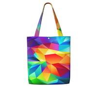 Arcobaleno geometrico,Borse della spesa riutilizzabili, borse per la spesa, borsa a tracolla in tela di grande capacità
