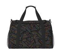 Arcobaleno geometrico lineare stampato in 3D,Borse sportive, borse a tracolla sportive, borse da viaggio di grande capacità per uomo e donna