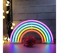 Arcobaleno LED Art Colorful Neon Signs Lights Lampada da interno notte Luce Wall Decor per la casa Festa di compleanno Regali di San Valentino Decorazione della tavola