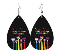 Arcobaleno Lgbt Gay Pride Orecchini in pelle per le donne Orecchini pendenti in pelle sintetica Vintage Orecchini pendenti leggeri Gioielli per le donne